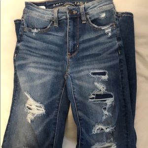 american eagle ripped high waisted jeans